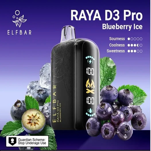 Elf Bar Raya D3 Pro 30K – Blueberry Ice - Vape Shop Faridabad